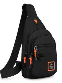 新款单肩包、户外背包、骑行腰包、运动休闲斜挎包、手机袋 - 黑色 - 查看 1