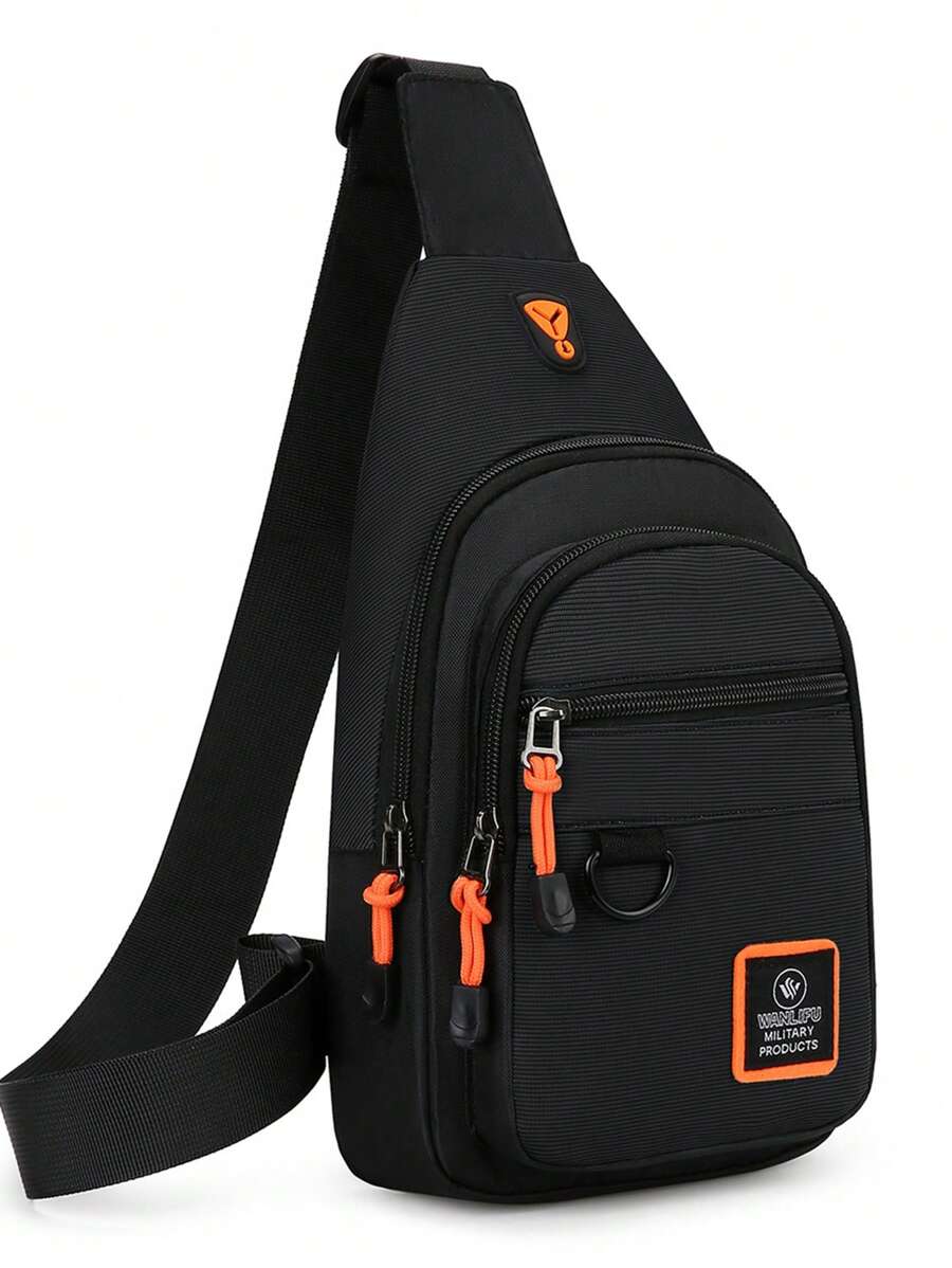 新款单肩包、户外背包、骑行腰包、运动休闲斜挎包、手机袋 - 黑色 - 查看 1