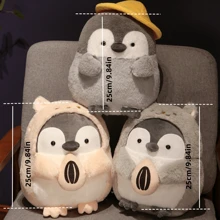 1 件新品毛绒企鹅娃娃创意柔软可爱治愈娃娃适合女孩生日沙发装饰礼物枕头纪念品毛绒动物减压沙发睡觉 - 多色-企鵝公仔 - 查看 11