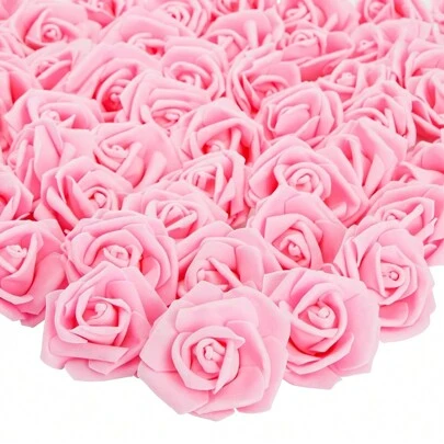 5/10/15/20/25/30pcs/Set Pink Artificial Flowers, Minimalist PS Foam Decorative Flowers, Home Decor (OPP Packaging)