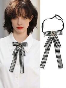 1 dây chuyền trang trí chuỗi mặt dây chuyền bằng đá & đá đen & ngọc trai giả theo phong cách cổ điển cho phụ nữ, cổ áo giả có họa tiết Houndstooth Thích hợp để hẹn hò và đeo hàng ngày - Nhiều màu - Xem 5