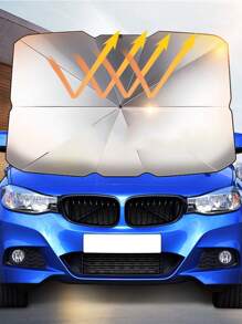 Car Universal Large Folding Silver Coated Sunshade Umbrella With Storage Bag - Silver - View 6