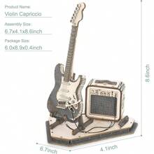 ROKR 3D Wooden Puzzles Guitar Craft Model Kits For Adults To Build Musical Instruments Birthday Gift For Family And Friends 140 Pieces, Guitar - Multicolor - View 4