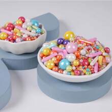 4.58OZ/130G Hạt rắc đường ngọc trai nhiều màu sắc, Kích thước hỗn hợp, Trang trí bánh nướng, Phủ kem và Trang trí bánh quy, Vật dụng tiệc cưới Giáng sinh (Hỗn hợp) - Nhiều màu - Xem 4