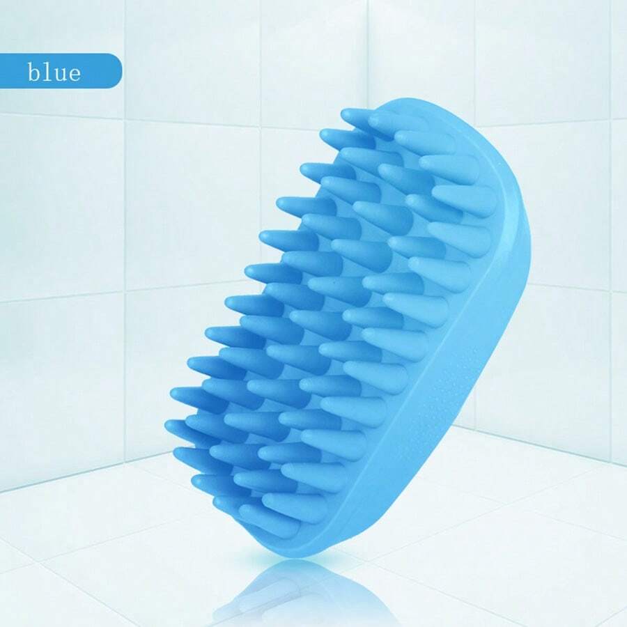 1 Miếng Chó Bàn chải massage Đối với Loại bỏ Nổi Tóc , Thú cưng Tắm rửa Chải Chế tạo Của TPE Chất liệu , Mềm mại & Có hiệu quả Dụng cụ vệ sinh Đối với Dụng cụ chải chuốt - Màu xanh lam - Xem 1