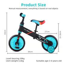 UBRAVOO Tiny Scout Balance Bike For Kids From 3 4 5 Years, 4-In-1 Toddler Bike From 3 Years With Optional Support Wheels And Pedals, Sporty Frame, 28 Cm Wheels, Saddle Height Adjustable - 藍色 - 查看 3