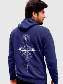 Men Hoodies - 藏蓝色 - 查看 1