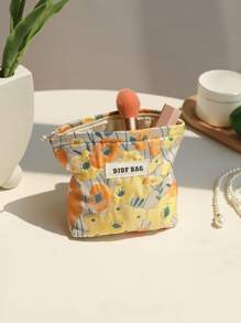 Túi đựng mỹ phẩm họa tiết hoa nhỏ thời trang, Túi vệ sinh du lịch di động, Túi đựng đồ đa chức năng dễ thương và tiện lợi, Thích hợp để đựng mỹ phẩm, dụng cụ trang điểm, thẻ ngân hàng, chìa khóa... - Nhiều màu - Xem 3