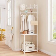 1 Miếng Gắn trên tường Góc áo Giá đỡ , Hành lang Móc áo Lưu trữ Cái giá , Phòng ngủ Quần áo Mũ Hộp đựng , Đa chức năng Góc Mắc áo - trắng - Xem 6