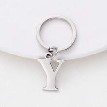 1 Miếng Không giới tính Đúng mốt Thép không gỉ Thiết kế chữ cái Móc chìa khóa , Qủa tặng Đối với Bạn Như Cái túi Vòng chìa khóa Phụ kiện - Bạc - Xem 7