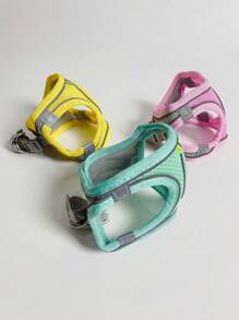 1 件可調式狗皮帶和背帶背心式胸帶背帶適合中小型犬,如柯基犬、法國鬥牛犬、柴犬等。