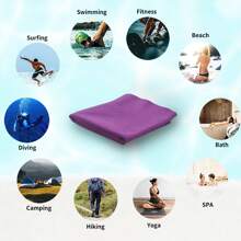 MUTAO 1條超細纖維快干小毛巾,實色長方形柔軟防菌吸水速干毛巾,適用於游泳、健身、瑜伽、旅行和其他運動 - 紫色 - 查看 7