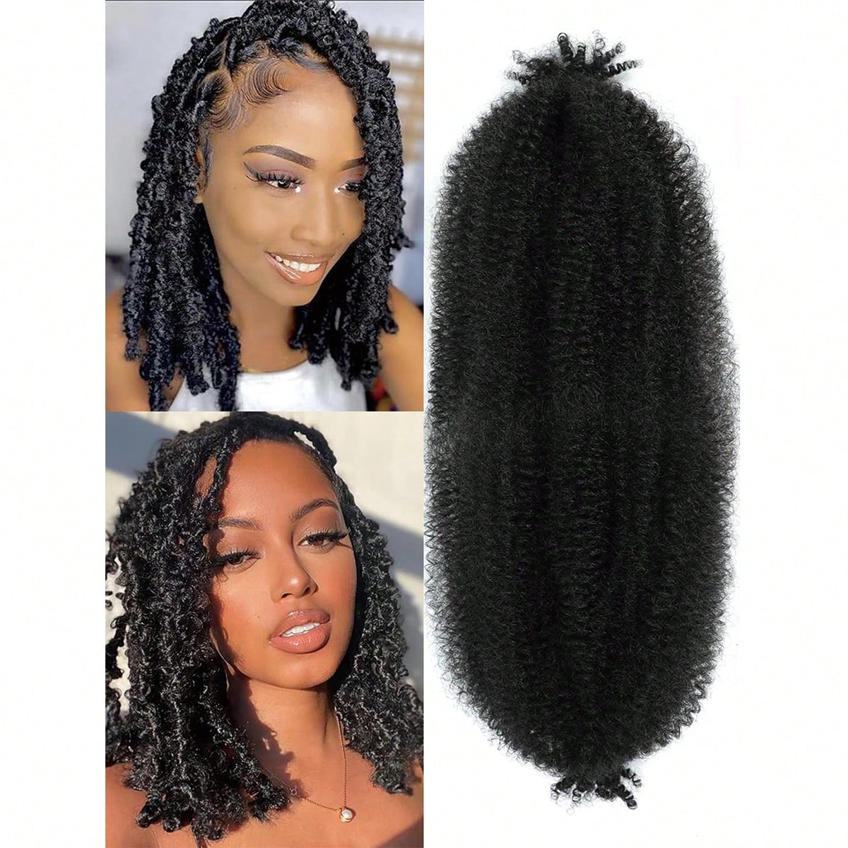 Paquetes de cabello trenzado Afro Twist Primaveral de 8 pulgadas pre-separado, apto para cabello sintético dañado, trenzas de torsión de Marley sua