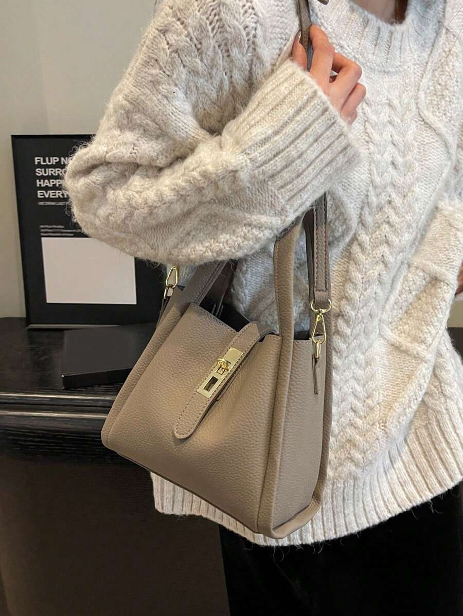 Premium Tote Bag For Women, Four-Season Handheld Commuting Bag, Versatile Fashionable Outing Large Capacity Shoulder Bag - Grey - View 1