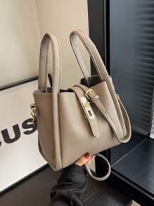 Premium Tote Bag For Women, Four-Season Handheld Commuting Bag, Versatile Fashionable Outing Large Capacity Shoulder Bag - Grey - View 2