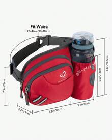 Waterfly Bolsa de cintura corrida desportiva homem mulher com suporte para garrafas bolsa de cintura para correr caminhadas, Preto, Caminhadas, corrida, desporto - Rojo - Ver 2