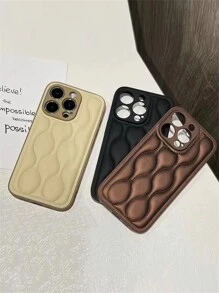 經典復古外殼，適用於iPhone 15 11 14 13 12 Pro Xs Max簡約純色柔軟TPU手機套，手機殼防震保護後蓋 - 卡其色 - 查看 10