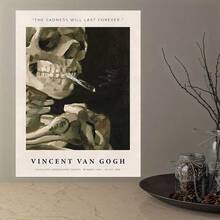 1入組/套老式人骨煙海海報-優雅的帆布牆藝,用於家居裝飾,帆布畫,不含框架 - 黑與白 - 查看 4