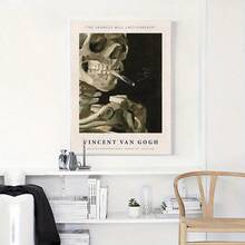 1入組/套老式人骨煙海海報-優雅的帆布牆藝,用於家居裝飾,帆布畫,不含框架 - 黑與白 - 查看 7