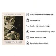 1入組/套老式人骨煙海海報-優雅的帆布牆藝,用於家居裝飾,帆布畫,不含框架 - 黑與白 - 查看 9