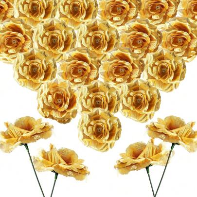 10/20/30/40pcs Artificial Rose Flowers, 3-Inch Fake Silk Roses With 6-Inch Stems, Suitable For Weddings, Home Parties, Tabletop Decor, Valentine's Day, Gifts And More