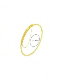 1pc Gold-Color Crumb Single Circle Memory Wire Bracelet, Chic & Versatile Personalized Bangle - Gold - View 3