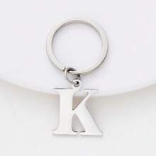 1 buc. Breloc unisex cu litere A-Z din oțel inoxidabil Breloc cu litere simplu cadou pentru prieten, pandantiv pentru bagaje Rechizite școlare Cadouri pentru profesori Accesorii pentru profesori înapoi la școală