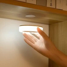1pc Copper Lamp USB Rechargeable Wall Lamp LED Intelligent Motion Sensor Bedroom Stairs Cabinet Wardrobe Lighting LED Wall Night Light - White - View 5