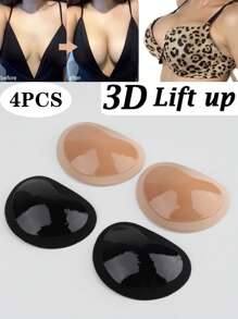 4PCS Women's Invisible Padding Magic Bra Inserts Sponge Bra Breast Push Up Pads Swimsuit Silicone Bra Pad Nipple Cover Boob Pads Stickers Patch