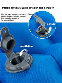 Naturehike 1pc Double Person Inflatable Sleeping Pad Without Pillow For Camping Tent, Moisture-Proof And Thick Cushion, With Inflatable Bag, Fc-11 Style - Blue - View 6