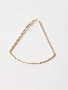1 Pair Minimalist Punk Style Triangle Geometric Hoop Earrings, Suitable For Women's Daily Wear - Yellow Gold - View 5
