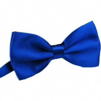 1pc 1 Piece Men's Royal Blue Double Layer Polyester Adjustable Bow Tie For Wedding Party Show Or Daily Accessory Casual