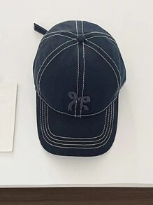 1 件刺绣蝴蝶结软顶按扣帽，豹纹水钻蝴蝶结装饰，大号女士遮阳帽 - 彩色 - 查看 14