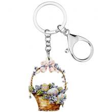 1入組亞克力復活節蛋籃鑰匙扣車鑰匙錢包珠寶新奇節日兔子禮物女孩裝飾品 - Easter Basket - 查看 5