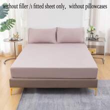 純色透濕防水床墊保護套（雙人尺寸床單,不包括枕套） - 卡其色 - 查看 5