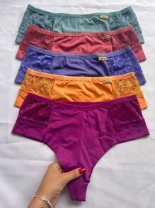 kit 4 Calcinha Fio duplo Cós Alto Tanga Conforto feminino Lingerie conjunto feminino estilo intimo