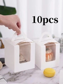 10 chiếc/20 chiếc/30 chiếc Hộp đựng bánh cupcake giấy ngày lễ tình nhân có cửa sổ trưng bày, túi đựng bánh cupcake đơn, giấy lót bánh cupcake dùng một lần có chèn và tay cầm, thích hợp cho tiệm bánh, đám cưới, tiệc mừng em bé, sinh nhật, tiệc tùng, ngày lễ và lễ kỷ niệm - Giấy - Xem 16