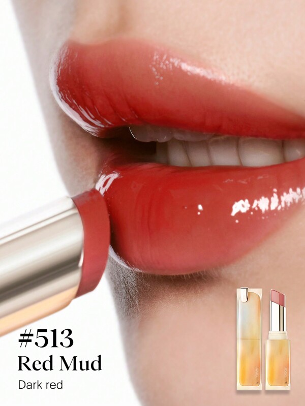 JOOCYEE أحمر شفاه متين يدوم طويلاً يرطب الشفاه ويضاعف حجمها يعتني بها (glazed Rouge 513) معتم بعدو فريد رقيق ومقاوم للتلطخ