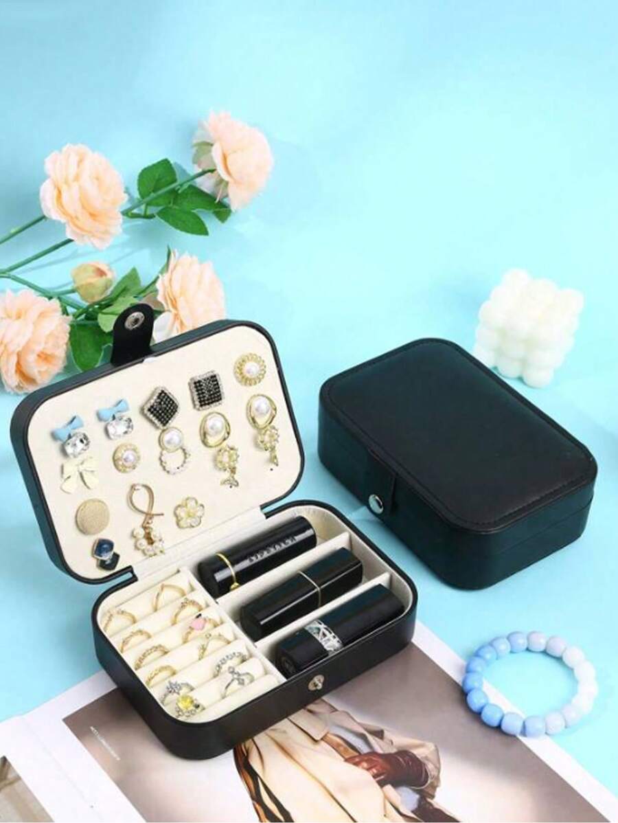 1 Miếng Nhiều lớp Da giả Tổ chức đồ trang sức Hộp Với Nhiều Ngăn Đối với Dây chuyền , Hoa tai , Nhẫn , Vòng tay , Du lịch Có thể mang đi Đồ trang sức Hộp lưu trữ - Nhiều màu - Xem 1