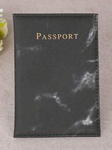 1pc Marble Pattern Pu Leather Passport Holder, Travel Wallet For Passport Protection, Id, Boarding Pass And Ticket Holder - Black - View 6