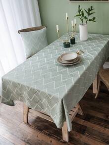 1 Miếng Phong cách Bắc Âu Họa tiết Hình học Khăn trải bàn Đối với Ăn uống Bàn - màu xanh lá - Xem 9