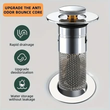 Stainless Steel Sink Strainer, Bathroom Drain, Hair And Debris Catcher, Removable And Easy To Clean - Silver - View 4