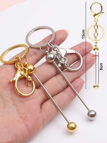 1入流行的黑色合金鑰匙扣附帶珠寶吊墜-耐用,多功能,流行的配件,如鑰匙扣和包扣 - 鑰匙扣 - 查看 3