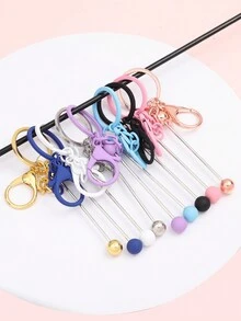 1入流行的黑色合金鑰匙扣附帶珠寶吊墜-耐用,多功能,流行的配件,如鑰匙扣和包扣 - 鑰匙扣 - 查看 2