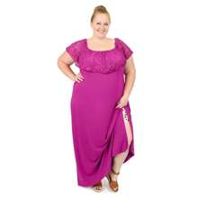 Lace Maxi Dress - Hot Pink - View 4