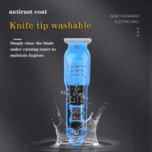 Mini Điện lực Tông đơ cắt tóc Đối với Tiệm hớt tóc Sử dụng , Trong suốt Tóc chuyên nghiệp Máy cắt Đối với Chạm khắc & Dầu Đầu Thiết kế , Có thể sạc lại Cắt tóc Máy móc Với Sức mạnh mạnh mẽ - Màu xanh lam - Xem 11