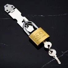 1pc Stainless Steel Lock Buckle For Door, Window, Drawer, Showcase, Padlock, Hardware Accessory With Password Function