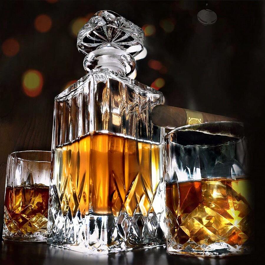 1入組8/10oz威士忌杯,家庭飲用玻璃杯,不含鉛水晶玻璃杯併用於威士忌、酒吧、俱樂部、家庭、禮物 - 無色 - 查看 1