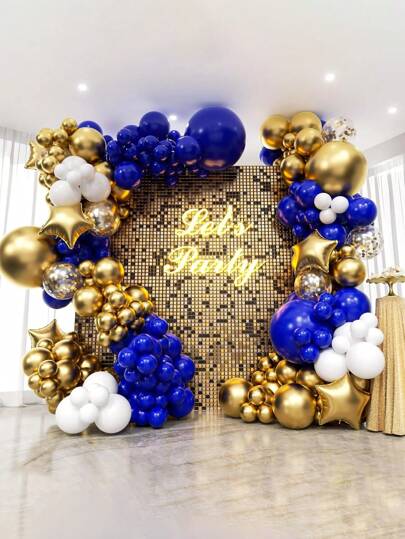 168pcs Mủ cao su Bóng bay Bộ Buổi tiệc Đồ trang trí Với Vàng Sang trọng Phong cách Đối với Sinh nhật , Tốt nghiệp , Chủ đề , Thích hợp Cho đám cưới , Ngày kỷ niệm , Sum họp gia đình , Tiệc sinh nhật Vòm khinh khí cầu Ảnh Prop Và DIY Bộ vòng hoa Balloon