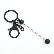 1入流行的黑色合金鑰匙扣附帶珠寶吊墜-耐用,多功能,流行的配件,如鑰匙扣和包扣 - 鑰匙扣 - 查看 11